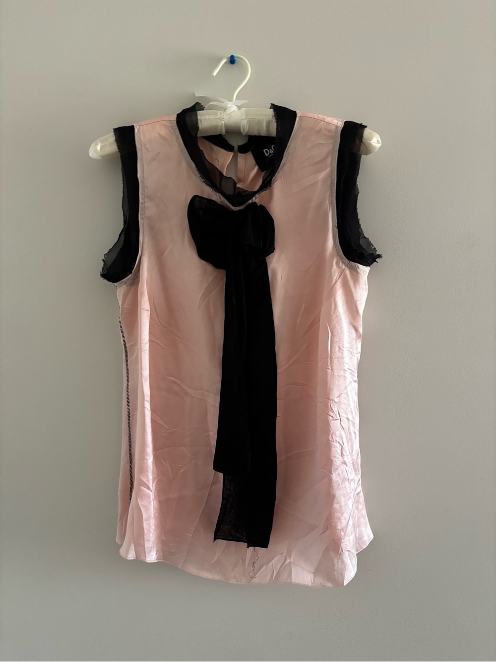 d&g pink silk babydoll blouse